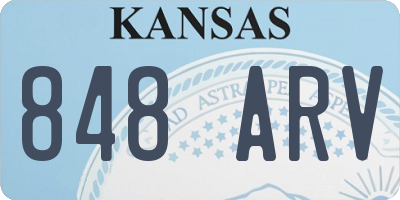 KS license plate 848ARV