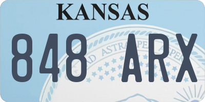 KS license plate 848ARX
