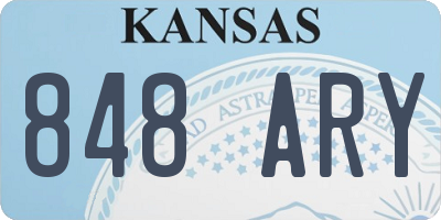 KS license plate 848ARY