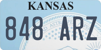 KS license plate 848ARZ
