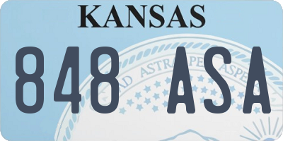 KS license plate 848ASA