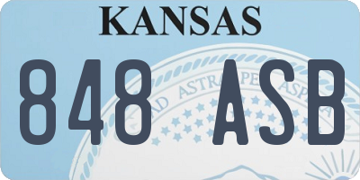KS license plate 848ASB