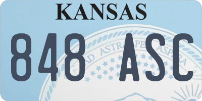 KS license plate 848ASC