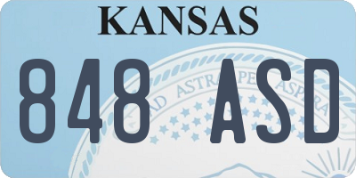 KS license plate 848ASD