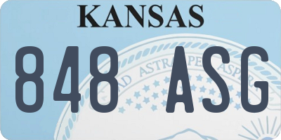 KS license plate 848ASG