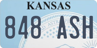 KS license plate 848ASH