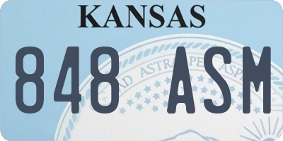 KS license plate 848ASM