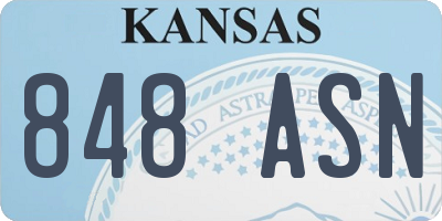 KS license plate 848ASN