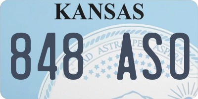 KS license plate 848ASO
