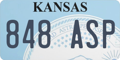 KS license plate 848ASP