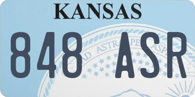 KS license plate 848ASR
