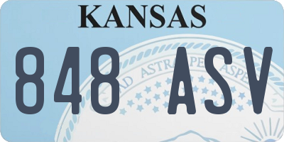 KS license plate 848ASV