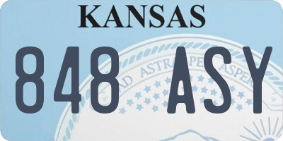 KS license plate 848ASY