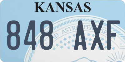 KS license plate 848AXF