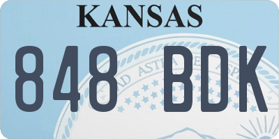 KS license plate 848BDK