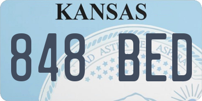 KS license plate 848BED