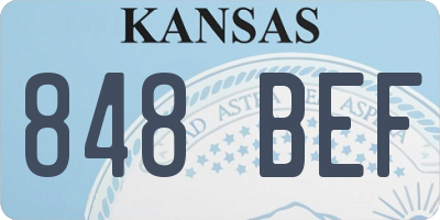 KS license plate 848BEF