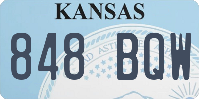 KS license plate 848BQW