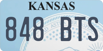 KS license plate 848BTS