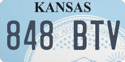 KS license plate 848BTV