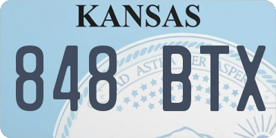 KS license plate 848BTX