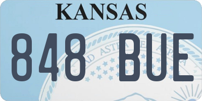KS license plate 848BUE