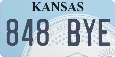 KS license plate 848BYE