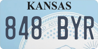 KS license plate 848BYR