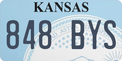 KS license plate 848BYS