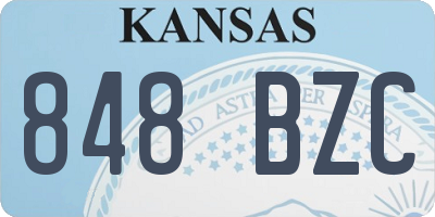 KS license plate 848BZC