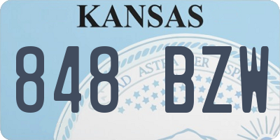 KS license plate 848BZW