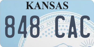 KS license plate 848CAC