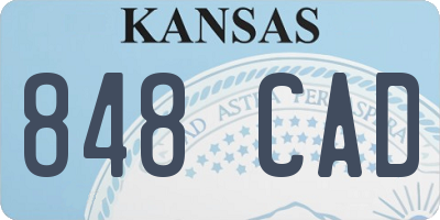 KS license plate 848CAD