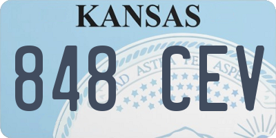 KS license plate 848CEV