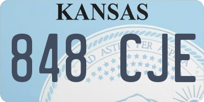 KS license plate 848CJE