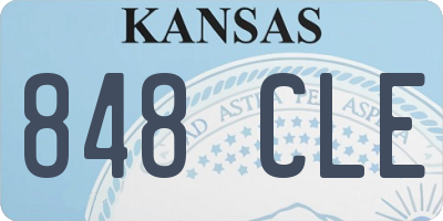 KS license plate 848CLE