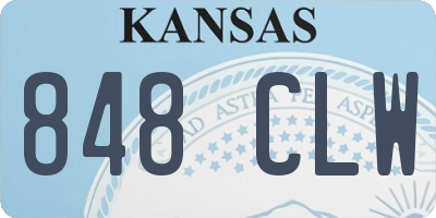 KS license plate 848CLW