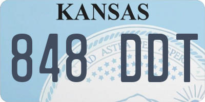 KS license plate 848DDT