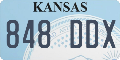 KS license plate 848DDX