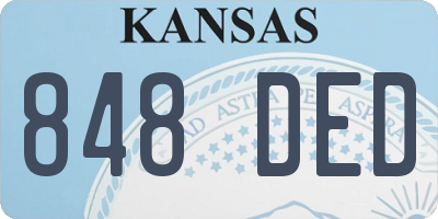 KS license plate 848DED