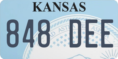 KS license plate 848DEE
