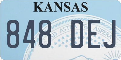 KS license plate 848DEJ