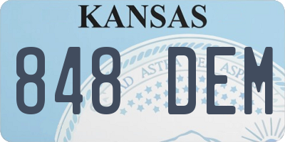 KS license plate 848DEM