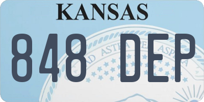 KS license plate 848DEP