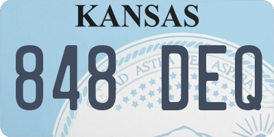 KS license plate 848DEQ