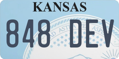 KS license plate 848DEV