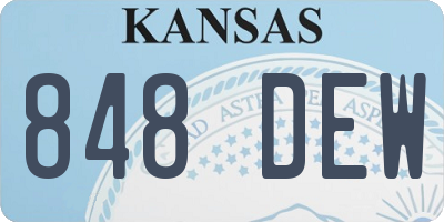 KS license plate 848DEW