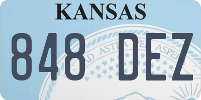 KS license plate 848DEZ