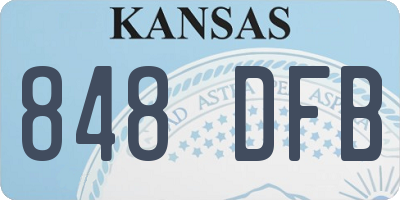 KS license plate 848DFB