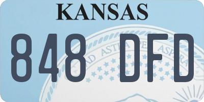 KS license plate 848DFD